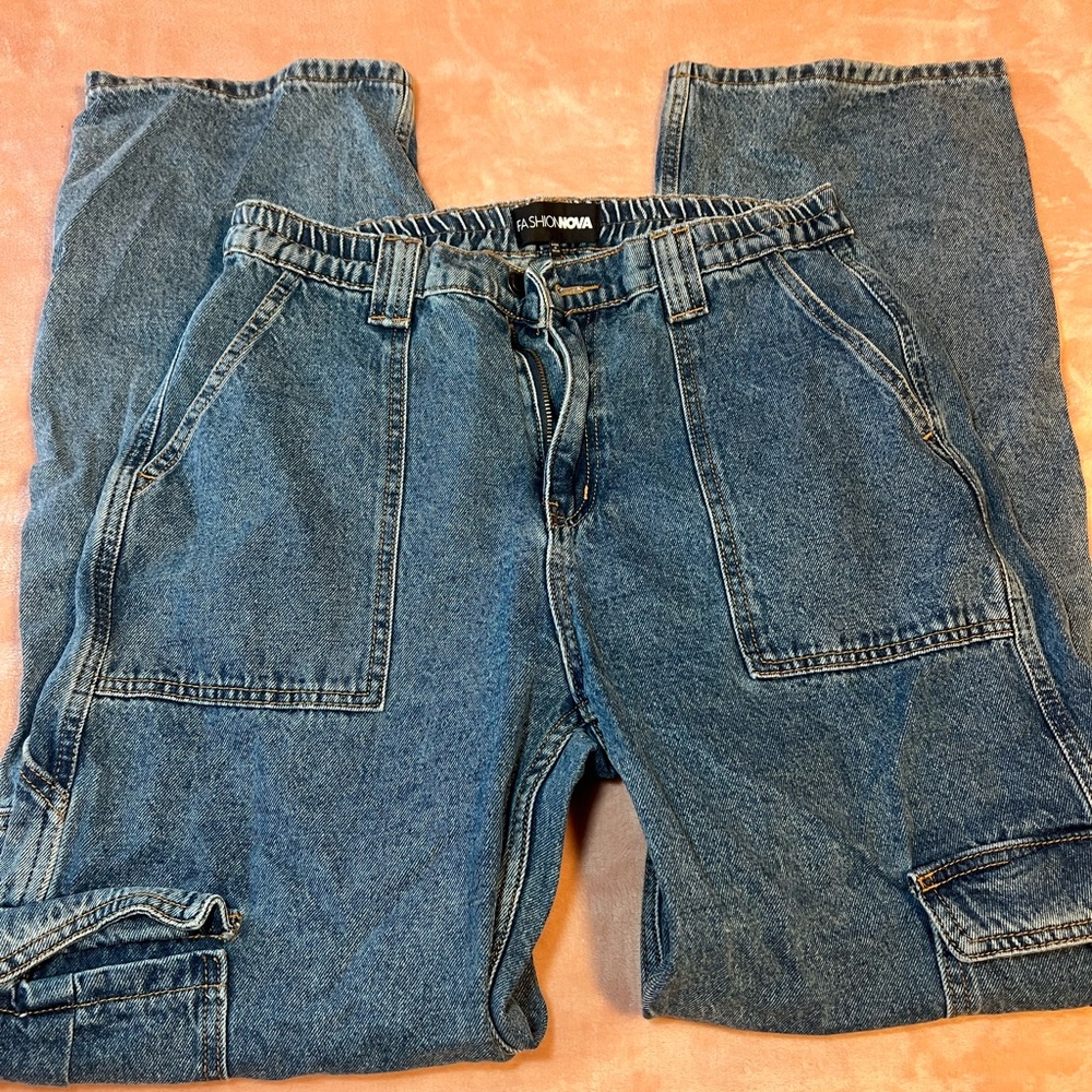 Fashion Nova Blue Straight Leg Jeans